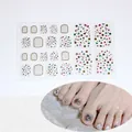 Detail view of 5D glitter toe nail stickers with mosaic rhinestones and star pattern - Colorful Sequin Mosaic Style (MZJJ022)
