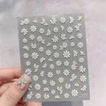Pegatinas 3D de margaritas para uñas con textura de gelatina y centros amarillos gris - Margarita en Relieve 3D (3856) / Bolsa OPP