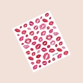 Red lip prints and kiss marks nail stickers for women's creative DIY manicure art - Red Lip Print Kiss (DP-1344) / 10cm*8cm Unpacked Sheet