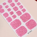 Details zu rosa Glitzer-Zehennagelaufklebern in verschiedenen Größen mit Pailletten - Rosa Feiner Glitzer Stil (LT-SFJ-014)