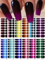 Détail macro de stickers ongles dégradés longs en 12 couleurs avec finition ombrée - Style Dégradé (CSZH12-04)