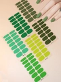 Juego de pegatinas para uñas en tonos verdes brillantes con matices de lima y musgo - Estilo Verde (HPZH-02)