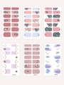 Verschillende kleurrijke gel nagelstickers met roze glitters en marmerpatronen - Paarse Gradiënt Combinatie (DQ3ZH6-04) / 6 stuks