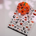 Adesivi per unghie Halloween con gatto nero, fantasma e pipistrello per manicure festiva - DEC-016