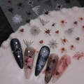 Halloween Nagelaufkleber mit Blut- und Spinnennetz-Design auf weißem Tablett - JY-0036