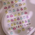 3D geprägte Cartoon Augen und bunte Lippen Nagelaufkleber mit Kleberückseite für DIY Maniküre - Bunter Lustiger Ausdruck (JY-0025)