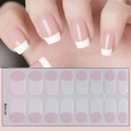 Detailansicht der klassischen French-Style-Nagelaufkleber CS-123 in Soft-Rosa und Weiß - Französischer Rosa-Weißer Stil (CS-123)