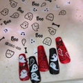 Halloween Nagelaufkleber mit Geistern, Knochen und Boo-Mustern für DIY-Maniküre-Design - Halloween Geist Stil (DEC-020)