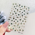 Holografische Nailart-Sticker mit Lasergoldprägung und Sternen auf transparenter Folie - Verschwommener Planet Stil (JY-054)