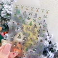 Holografische Laser-Weihnachts-Nagelsticker mit Rentier- und Glockenmotiven - JY-072 (Weihnachtsstil)