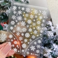Adesivi per unghie 3D fiocchi di neve bianchi JY-0066 con stelle in rilievo e motivi invernali - Stile Fiocco di Neve (JY-0066)