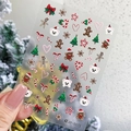Adesivi per unghie natalizi 3D con omini di pan di zenzero e fiocchi festivi - Rilievo Cartone Animato di Natale (JY-073)