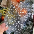 Weiße 3D-Weihnachts-Nagelaufkleber mit Rentier, Schneeflocken und festlichen Motiven - Weihnachten Rentier Schneeflocken Stil (JY-0075)