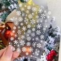5D geprägte weiße Schneeflocken Nagelsticker für Weihnachtsmaniküre mit Sternmustern - Weißes Schneeflockenmuster (JY-0057)
