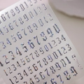 Adesivi per unghie con numeri laser olografici argento e carattere gotico per nail art - Olografico