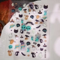 Adesivi per nail art di Halloween con fantasmi, gatti neri, scheletri e zucche festive - Stile JY-035