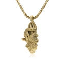 Collana con mani in preghiera e serpente dorato su catena a maglia quadra per uomo hip hop - Con Catena (3.0*550mm) / Oro