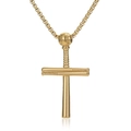 Collana con ciondolo a croce da baseball in oro lucido con dettagli di mazze - Collana / 3.0*550mm / Oro