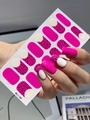 Detail of leopard print and pink nail stickers applied on nails with product sheet - Pink Leopard Style (LT-190)