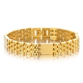 Goldenes Gliederkettenarmband aus Edelstahl mit Faltverschluss und polierter Oberfläche - Gold Stil