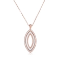 Dettaglio pendente in oro rosa con inserto in ceramica bianca e bordo di zirconi lucidi - Oro Rosa Ceramica Bianca