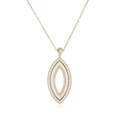 Collana minimalista dorata con ciondolo occhio in ceramica bianca e zirconi micro-intarsiati - Oro Bianco Ceramica