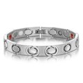 Polished silver 18K gold magnetic therapy stainless steel bracelet for health benefits - Steel Color