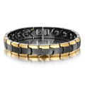Bracciale magnetico moderno nero e oro con maglie a forma di freccia e chiusura - Modello 11mm