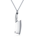 Collana creativa con pendente a mannaia in acciaio inossidabile lucido e catena a corda - Forma di mannaia / Argento (Con Catena)
