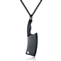 Collana creativa in acciaio inossidabile con ciondolo a mannaia e catena a corda nera - Forma di mannaia / Nero (Con Catena)