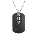 Collana con piastrina militare U.S. Army e ciondolo a proiettile in acciaio inox - Collana Color Acciaio