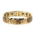 Luxury gold tungsten magnetic therapy bracelet with pineapple texture for men - Gold Style