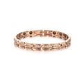 Dettaglio del bracciale per magnetoterapia in oro rosa con zirconi e magneti neri - Oro Rosa