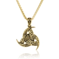 Collana con ciondolo vichingo corno di Odino dorato e catena vintage per uomo - Color Oro Con Catena