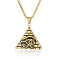 Ägyptischer Horusauge-Pyramiden-Anhänger an goldener Kette im Vintage-Stil - Goldfarben Mit Kette
