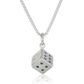 Hip hop style dice pendant necklace with colorful dots and a yellow smiley face design - Multicolor Dice With Round Box Chain