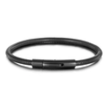 Minimalist black elastic snake chain bracelet in titanium steel with a sleek magnetic clasp - All Black Style