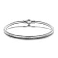 Pulsera de cadena de serpiente de acero inoxidable plateado con cierre de bola clásica - Todo Acero