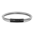 Bracciale minimalista in acciaio argento con chiusura magnetica nera da donna - Catena in Acciaio Con Chiusura Nera