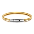 Bracciale a catena serpente dorato minimalista con fibbia a innesto argento lucido - Catena Dorata Con Chiusura in Acciaio