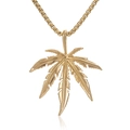 Collana con ciondolo a foglia d'acero dorata per uomo e donna con catena a scatola lucida - Con Catena / Oro