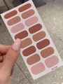 Dettaglio degli adesivi per unghie LT-005 in rosa nudo delicato con finiture glitterate - Fogli Singoli