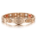 Bracciale magnetico di lusso in oro rosa con diamanti scintillanti e finitura in acciaio - Oro rosa