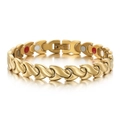 Bracciale magnetico in oro lucido con magneti curativi e chiusura pieghevole sicura - Stile Oro