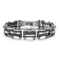 Pulsera de cadena de acero inoxidable para hombre con diseño industrial de eslabones - Negro Acero