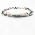 Pärchen-Armband aus Titanstahl mit Gravur I am your only love und kleinen Kristallen - Damenstil