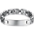 Bracciale da uomo in acciaio lucido con pietre magnetiche per magnetoterapia funzionale - Color Acciaio