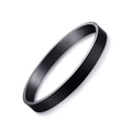 Bracciale minimalista in acciaio al titanio nero per coppia con elegante finitura opaca - Stile Donna