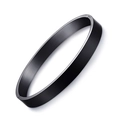 Bracciale rigido minimalista in acciaio al titanio nero opaco con finitura spazzolata - Stile Uomo