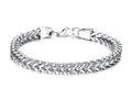 Pulsera de cadena Franco plateada para hombre en acero inoxidable con cierre de langosta - Blanco